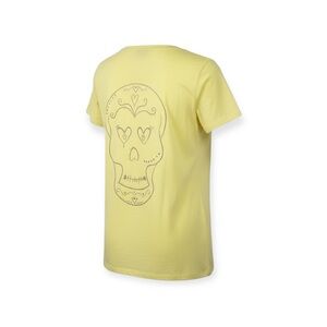 new me.n.u. ☺︎︎ Sugar Skull Crystal Tee T Shirt ☺︎︎ Sun Yellow ☺︎ Medium 7 8